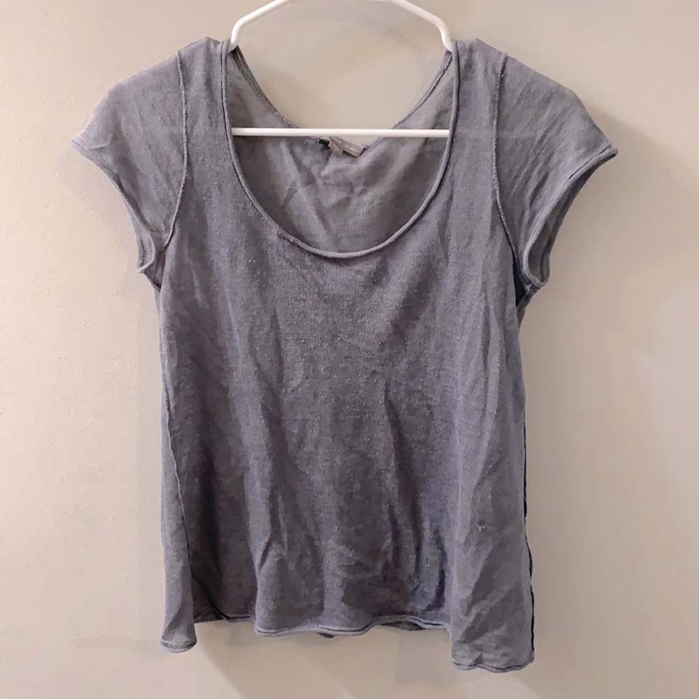 Gray See Through Top